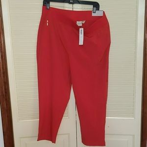NWT Zenergy Chico's Cropped Orange Pant Size 2